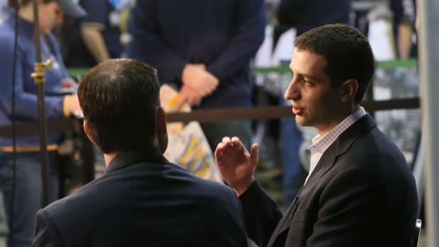 David Stearns talking while Brewers GM.